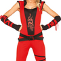 Ninja Assassin Kost�m rot f�r Damen