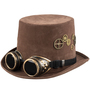 Steampunk Zylinder braun Claude mit Brille Hut f�r Herren