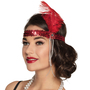 Charleston Haarband rot 20er-Jahre Kost�m-Zubeh�r f�r Damen