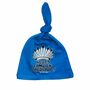 Beanie M�tze blau mit Spruch f�r Neugeborene & Babys