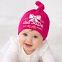 Baby Beanie M�tze Pink mit Spruch aus Baumwolle Neugeborene M�dchen