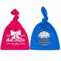 Baby Beanie M�tze Pink mit Spruch aus Baumwolle Neugeborene M�dchen
