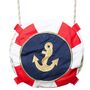 Matrosen Handtasche mit Rei�verschluss Rettungsring Rot Wei� f�r Damen
