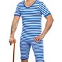 Badeanzug Kost�m Retro 20er Jahre Badeanzug blau-wei� historisch f�r Erwachsene