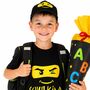 Ninja Basecap Kinder Schwarz-Gelb mit Gesicht Schirmm�tze
