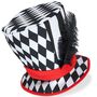 Zylinder Hut Pierrot Harlekin KW 58 cm schwarz-wei� f�r Erwachsene