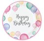 Happy Birthday Teller mit Luftballon-Motiv pastellfarben 8 Stck Tisch-Deko