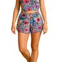Hotpants kurze Hose Hawaii Blumen-Print f�r Damen