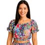 Bauchfreies Top mit Blumen-Print f�r Damen