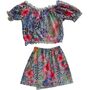 Sommer Outfit Rock bauchfreies Top f�r Damen Hawaii-Motiv