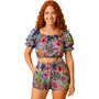 Sommer Outfit kurze Hose & bauchfreies Top f�r Damen Hawaii-Motiv
