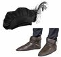 Mittelalter-Set Barett und Schuh�berzieher aus Kunstleder f�r Herren