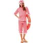 Retro Badeanzug Kost�m rot-wei� gestreift mit Badeente f�r Damen