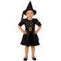 Halloween Hexen Kost�m mit Totenk�pfen und Hexenhut f�r Kinder