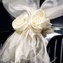 Autoschmuck Deko 2 Girlanden mit Bl�ten Creme 180 cm Motorhaube Hochzeitsauto