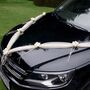 Autoschmuck Deko 2 Girlanden mit Bl�ten Creme 180 cm Motorhaube Hochzeitsauto