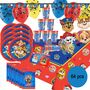 Paw Patrol Party-Set Hunde Tisch-Deko 55-tlg. Kindergeburtstag Party-Zubeh�r