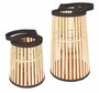 Gro�e Bambus Laterne Holz Zylinder Gartenlaterne Windlicht Deko 
