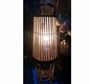 Gro�e Bambus Laterne Holz Zylinder Gartenlaterne Windlicht Deko 