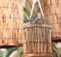 Tropical Bambus Laterne Gartenlaterne Party Deko Windlicht Holz