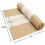 Jute Tischl�ufer mit wei�er Spitze 3 m x 60 cm Vintage Hochzeits-Deko