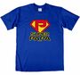 Super-Papa T-Shirt blau mit Wunschname f�r Herren