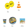 Bagger Party-Set Baustelle Party-Deko 52-tlg. Party-Zubeh�r Kindergeburtstag