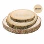 Baumscheiben-Set Holzscheiben 24-38 cm Tischdeko, 3 St�ck