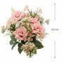 Kunstblumen Rosenstrau� 5 Rosen rosa mit Blattgr�n 40,5 cm Hochzeit Deko
