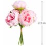 Kunstblumen Pfingstrosen 6er Blumenstrau� Vintage wei� oder pink 27,5 cm