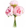 Kunstblumen Pfingstrosen 6er Blumenstrau� Vintage wei� oder pink 27,5 cm