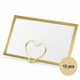 10 Tischkartenhalter gold herz Hochzeit Taufe Geburtstag inkl. Karten
