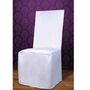 Stuhlhusse wei� matt universell Hochzeit Geburtstag Stuhlbezug