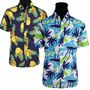 Sommer Herren Hawaiihemd mit Ananas-Motiv l�ssiges Urlaubs-Outfit