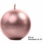 Runde Kerzen 10 St�ck 6 cm Kugelkerzen Deko metallic ros� gold 