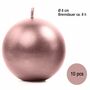 Runde Kerzen 10 St�ck 6 cm Kugelkerzen Deko metallic ros� gold 