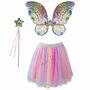 Schmetterling Kost�m Rainbow mit Fl�gel & Feenstab f�r Kinder