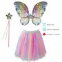 Schmetterling Kost�m Rainbow mit Fl�gel & Feenstab f�r Kinder