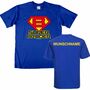 Herren T-Shirt Super Bruder blau mit Wunschname Geschenkidee Geburtstag