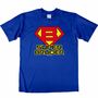 Herren T-Shirt Super Bruder blau mit Wunschname Geschenkidee Geburtstag