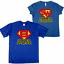 Herren T-Shirt Super Bruder blau mit Wunschname Geschenkidee Geburtstag