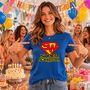 Super Schwester T-Shirt Blau Lustiges Geschenk Damen Geburtstag