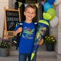 Kinder T-Shirt Dino Einschulung blau Mit Biss in die 1. Klasse