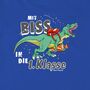 T-Rex T-Shirt blau Schulanfang Mit Biss in die 1. Klasse mit Wunschname