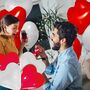 Rote & Wei�e Herz Luftballons XXL 40 St�ck  40,6 cm Party-Deko Hochzeit Verlobung