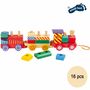 Holz Eisenbahn kunterbunt f�r Kinder 16-tlg. Holz-Spielzeug