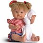 Puppe Emilia 47 cm mit blonden Haaren Z�pfen und Bekleidung Spielzeug