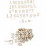 Unbearbeitete Holz Buchstaben & Zahlen 120 St�ck Deko Basteln