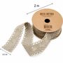 Schleifenband Baumwolle Taupe 2 m Spitzenband Hochzeit Vintage Deko