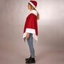 Poncho Weihnachten rot-wei� mit M�tze f�r Damen